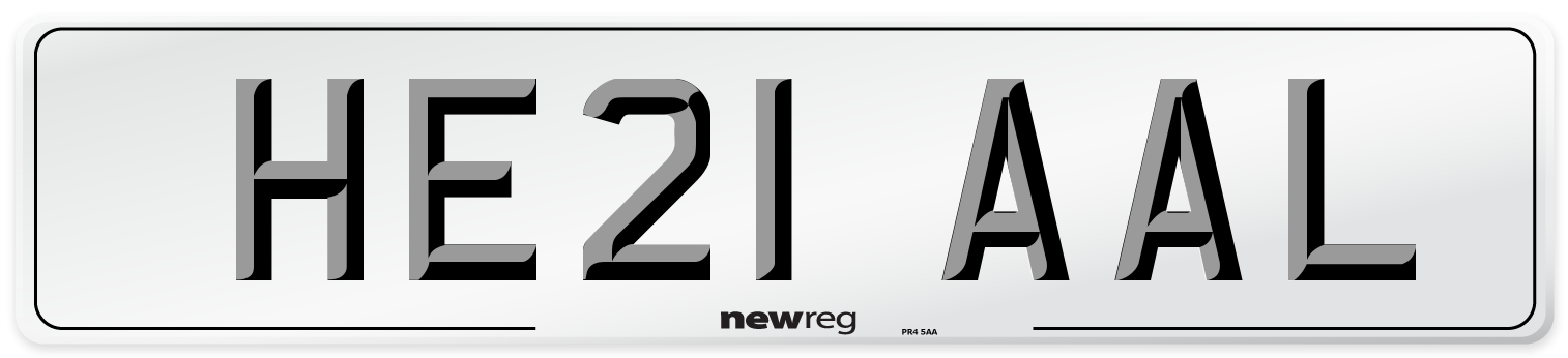 HE21 AAL Number Plate from New Reg